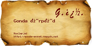 Gonda Árpád névjegykártya