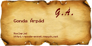 Gonda Árpád névjegykártya